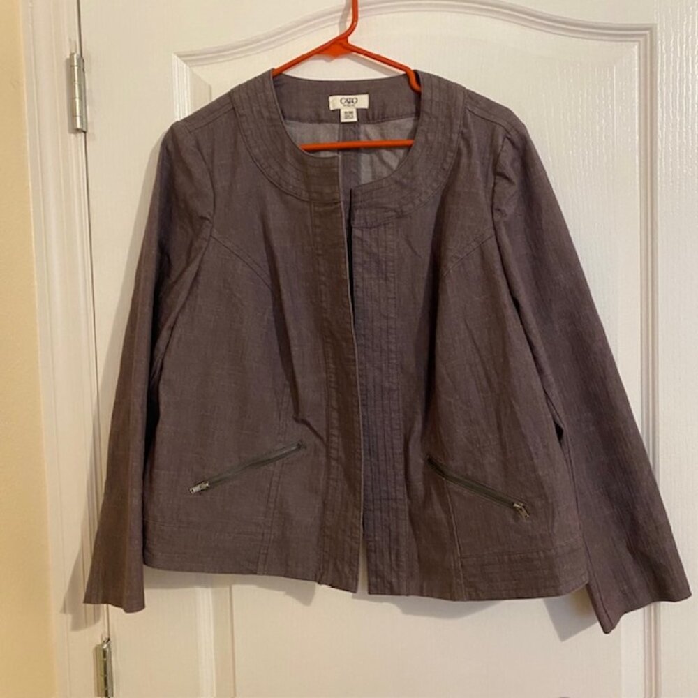 CATO Plus 14W 16W TAUPE Open Front Cotton Cardigan Light Fashion Stretch Jacket